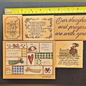 Angel and bible quote Rubber Stamps